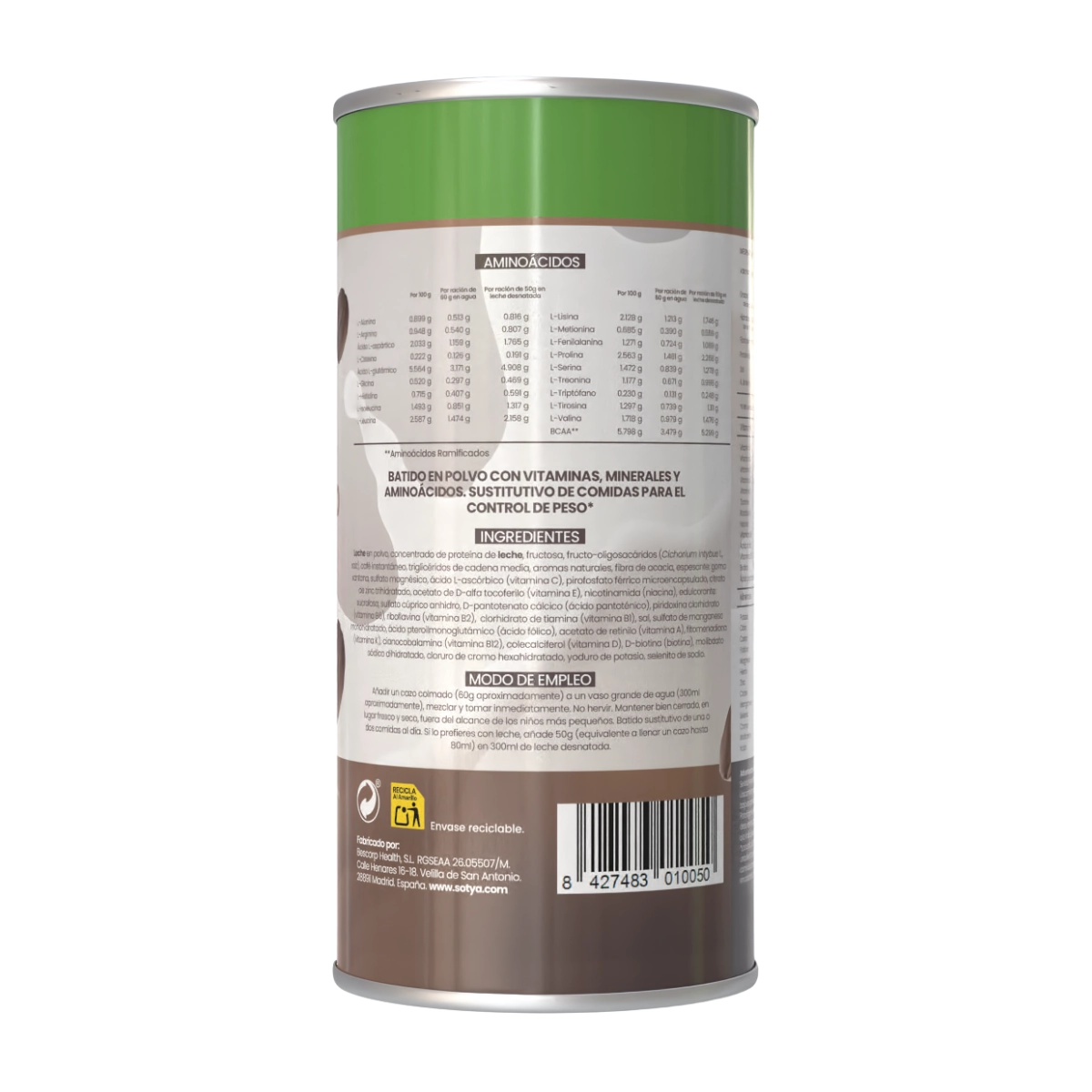 Batido saciante de capuccino 600g Sotya
