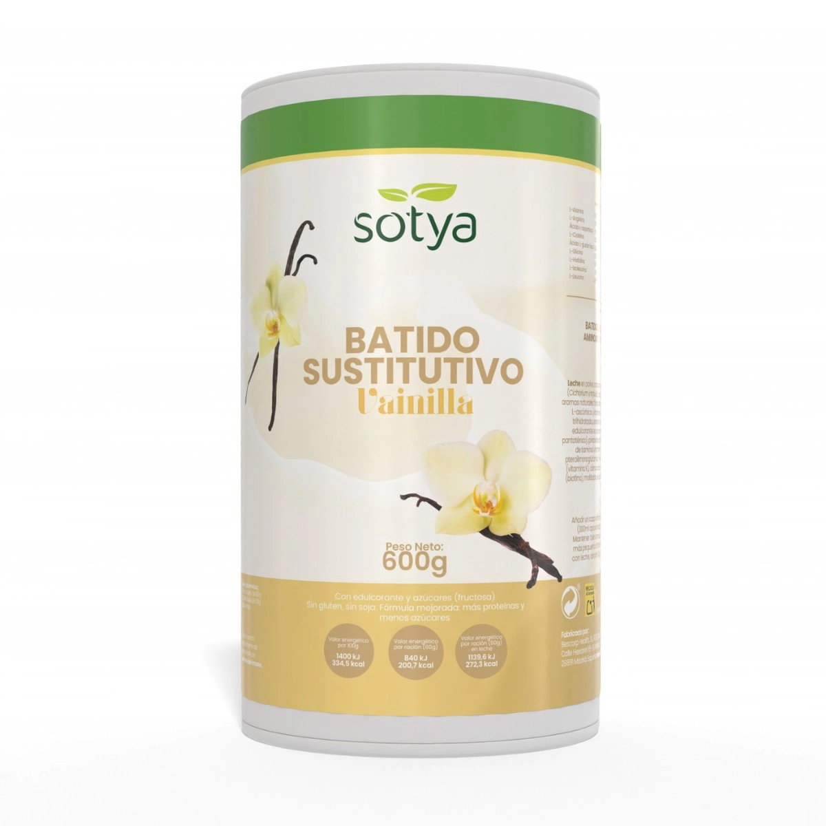 Batido saciante de vainilla 600g Sotya