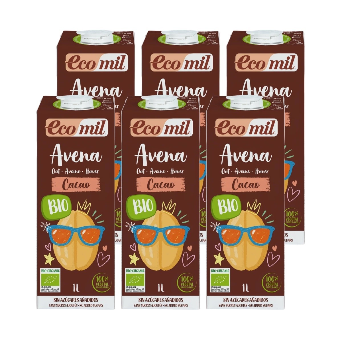 Bebida de avena con cacao Bio 6x1L Ecomil