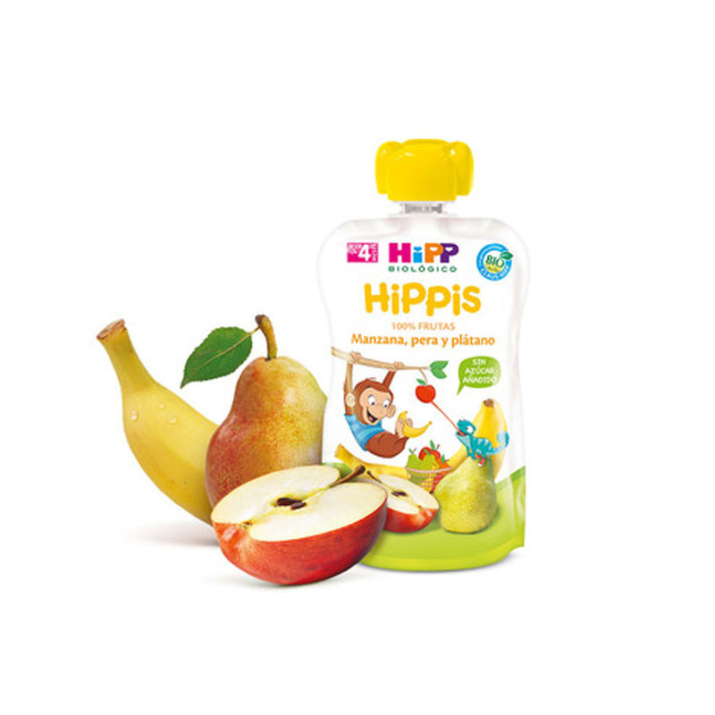 Pouches manzana pera y platano Bio 100g Hipp