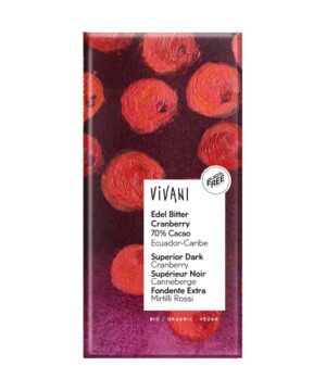 Chocolate negro 70% con Arandano Rojo bio 100g Vivani