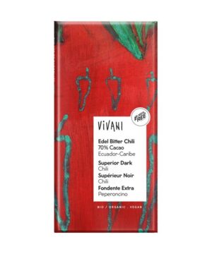 Chocolate negro superior 70% Santo Domingo con Chili bio 100g Vivani