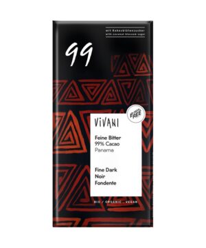 Chocolate negro 99% Panama con azucar de coco bio 80g Vivani