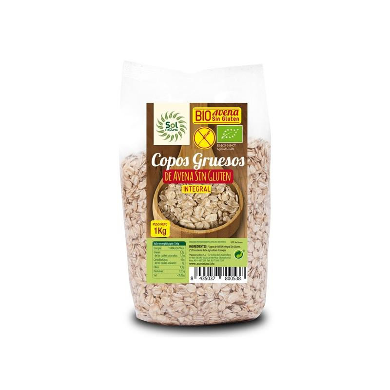 Copos de avena gruesos sin gluten bio Sol Natural