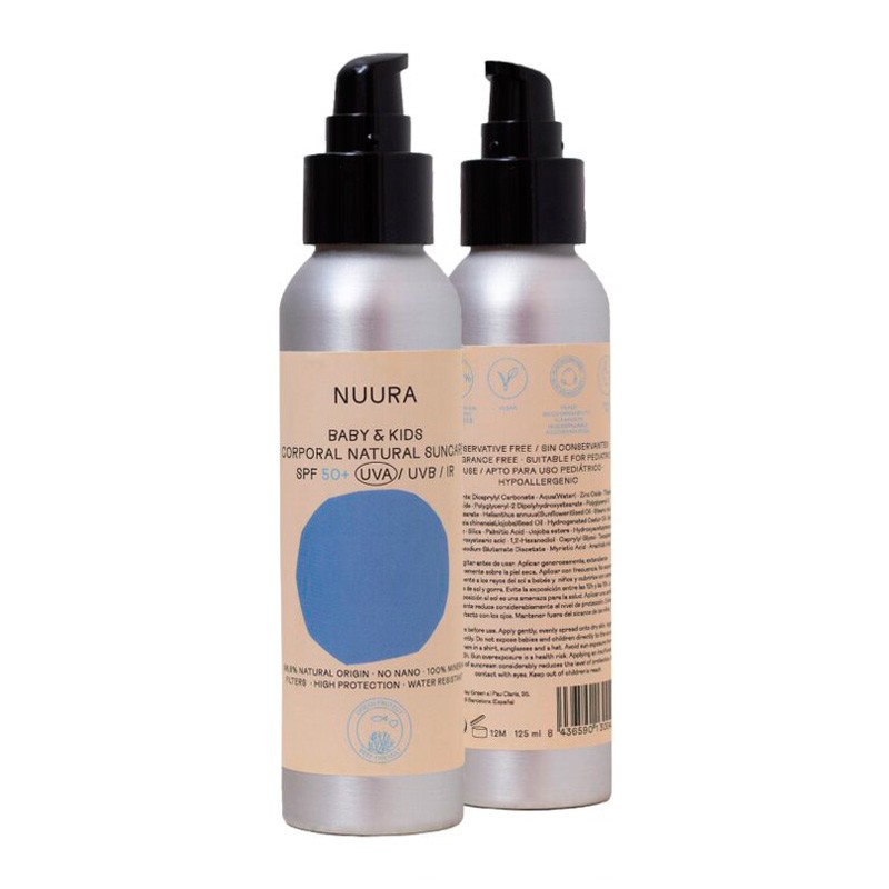 Crema fluida solar natural niños SPF50 Bio 125ml Nuura