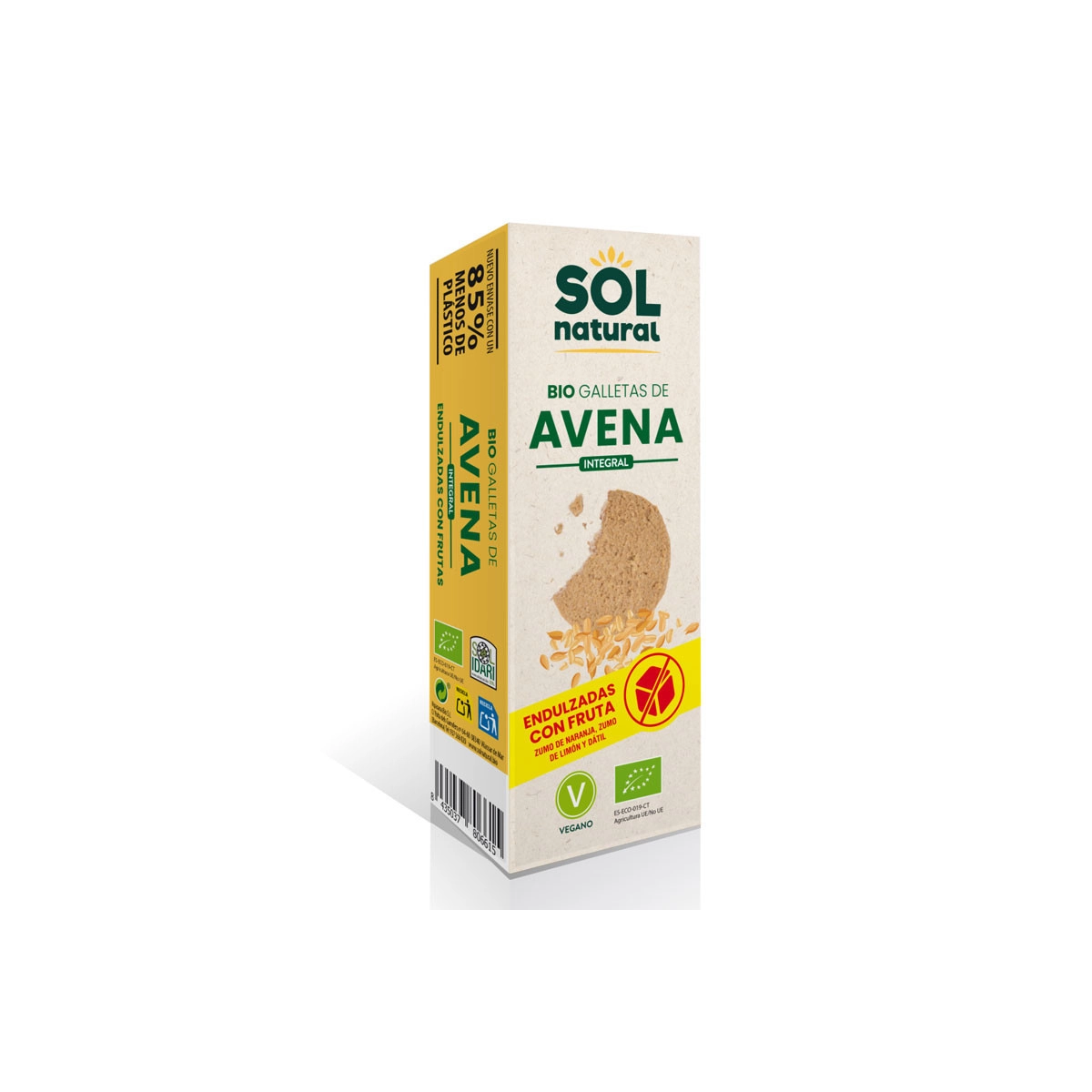 Galletas de avena endulzadas con frutas bio 175g Sol natural