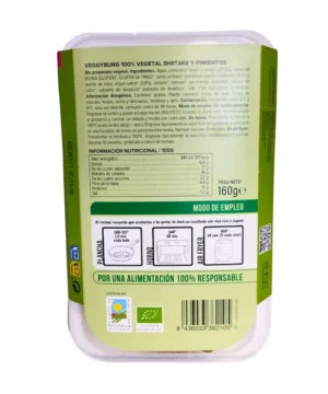 Hamburguesa (jardin bio) Shitake y Pimientos 100% vegetal Bio 160g AHIMSA
