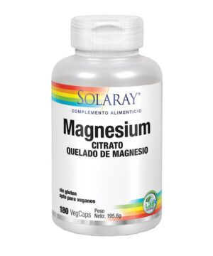 Magnesio citrato quelado 180vcaps Solaray