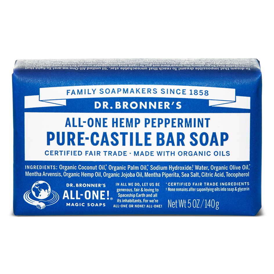 Pastilla de jabon de menta bio 140g Dr. Bronner's