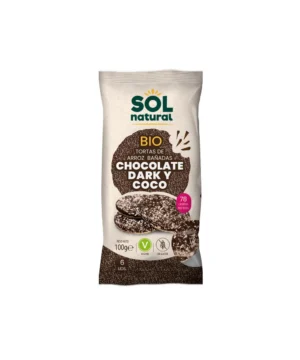 Tortitas de arroz chocolate dark y coco s/g bio 100g Sol Natural