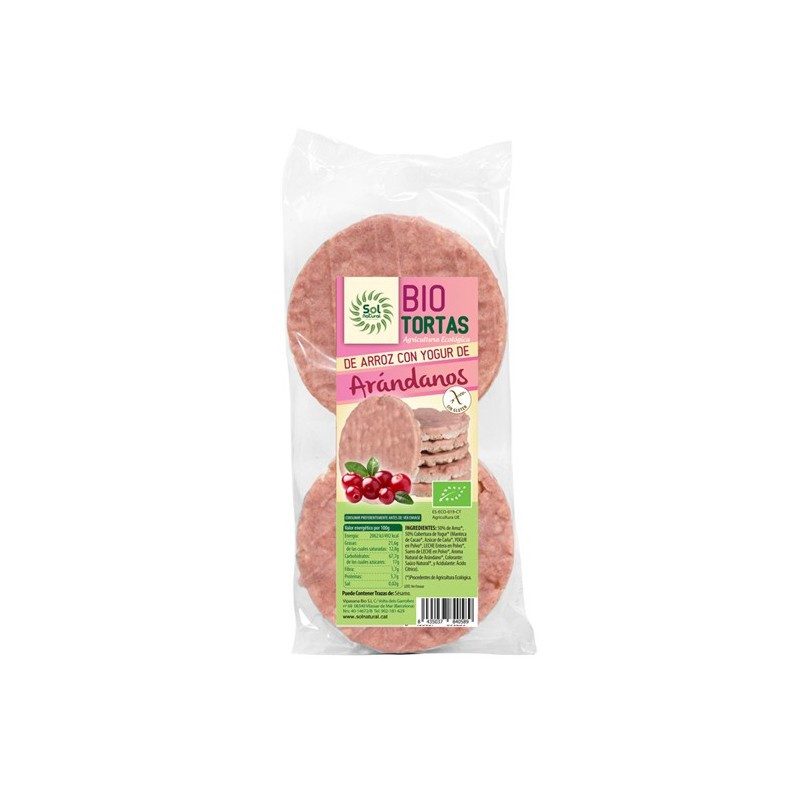 Tortitas de arroz yogur y arandano bio 100 g Sol Natural