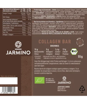 Barrita de Colageno Brownie BIO 12x55g Jarmino