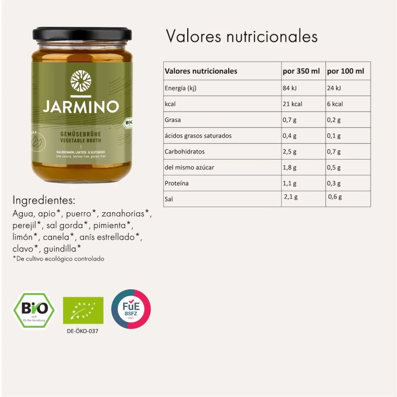 Caldo de Verduras BIO 350ml Jarmino - Imagen 2