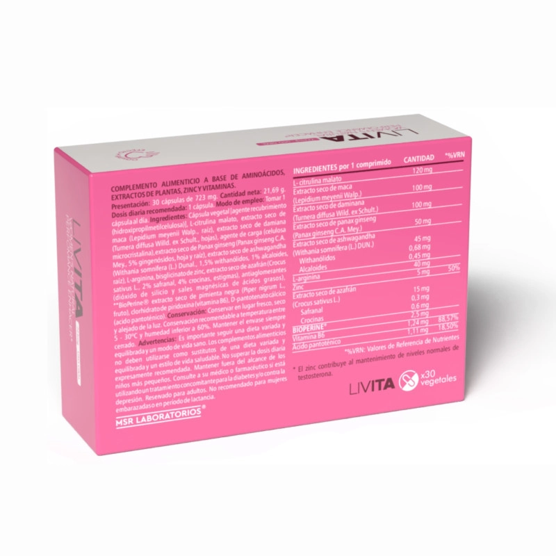 Livita Libido femenino 30 capsulas MSR Lab - Imagen 2