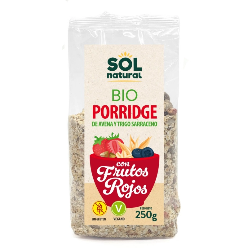 Porridge Frutos rojos avena-T.Sarraceno Bio 250g Sol Natural